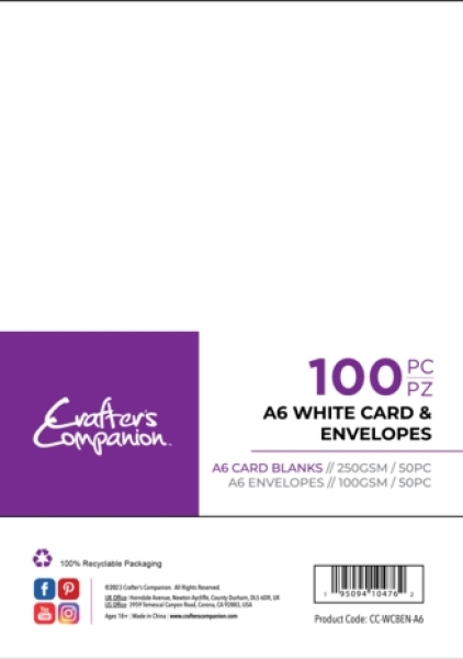 Cards & Envelopes A6, White - Crafter's Companion