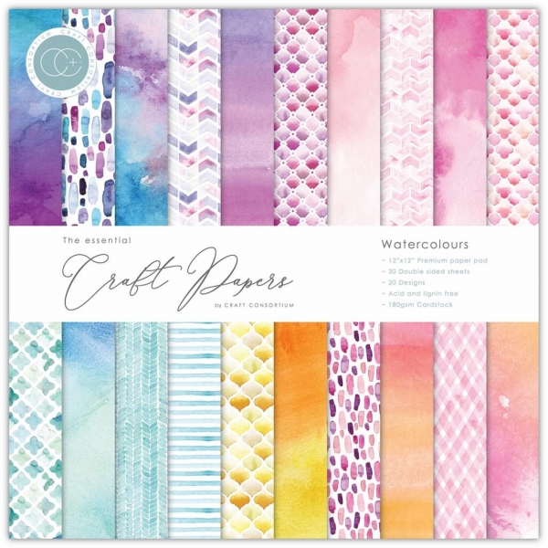 Watercolours 6x6 Paper Pad - Craft Consortium