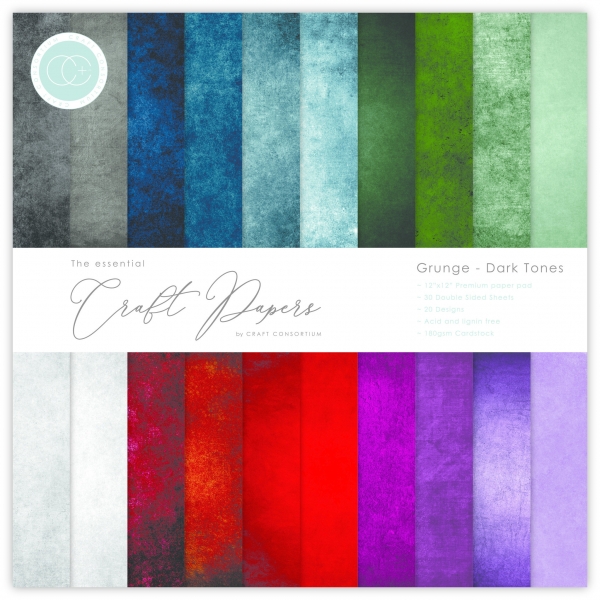 Grunge Dark Tones 6x6 Paper Pad - Craft Consortium