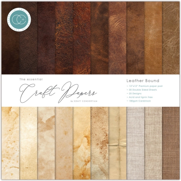 Leather Bound 12x12 Paper Pad - Craft Consortium