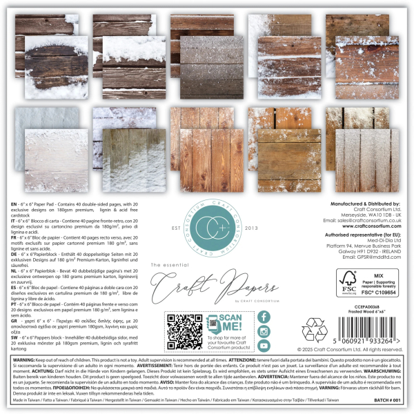 Frosted Wood 6x6 Paper Pad - Craft Consortium