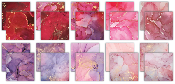 Ink Drops Rose #2, 6x6 Paper Pad - Craft Consortium