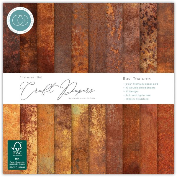Rust Textures, 6x6 Paper Pad - Craft Consortium