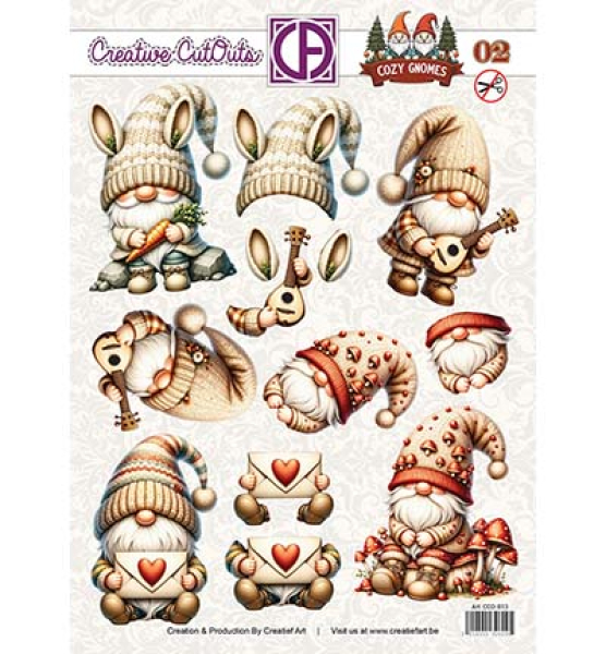 Cozy Gnomes #02, Creative CutOuts - Creatief Art