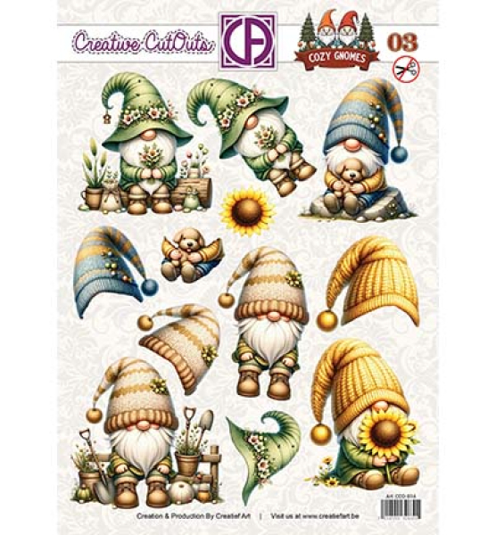 Cozy Gnomes #03, Creative CutOuts - Creatief Art