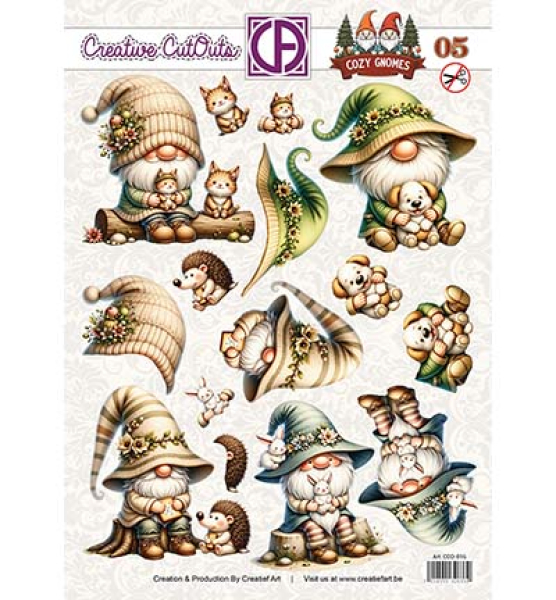 Cozy Gnomes #05, Creative CutOuts - Creatief Art
