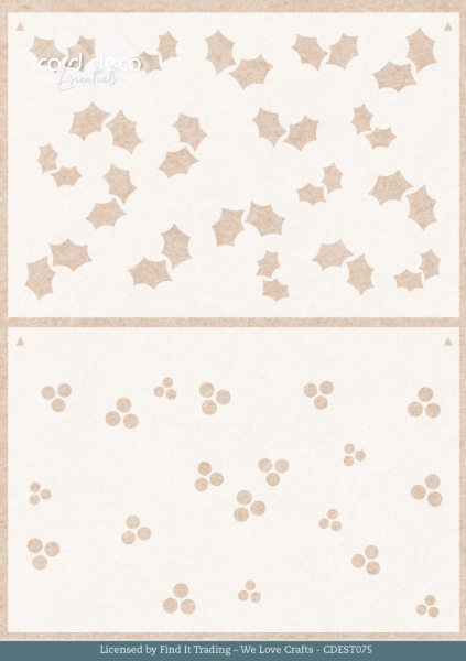 Floral Holly Pattern, Schablone - Card Deco