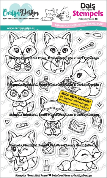 Beautiful Foxes, Clearstamp - CarlijnDesign