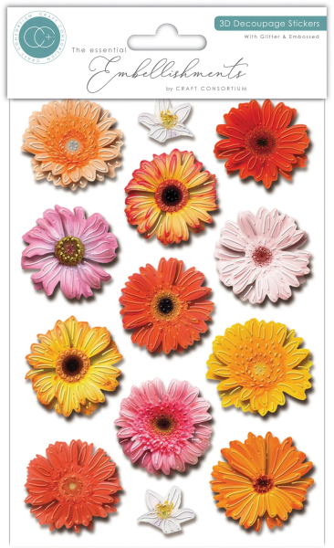 Flowers, 3D Decoupage Sticker - Craft Consortium