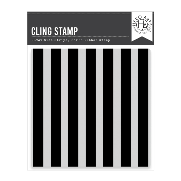 Wide Stripe Bold Print, Clingstamp - Hero Arts