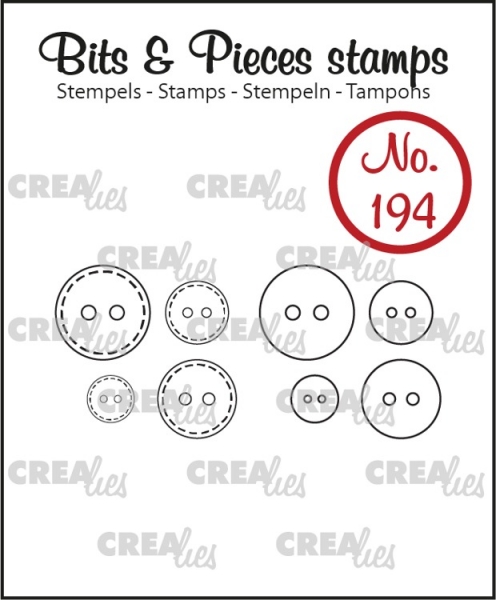 Bits & Pieces Buttons, Clearstamp - Crealies