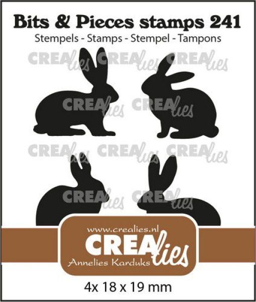 Bits & Pieces Rabbits Solid, Clearstamp - Crealies