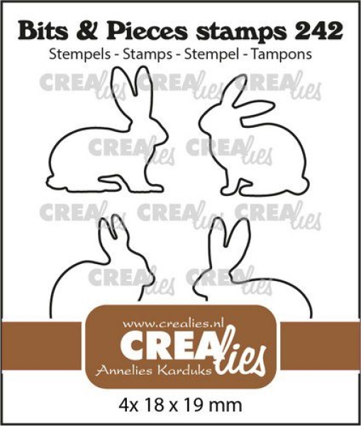 Bits & Pieces Rabbits, Clearstamp - Crealies