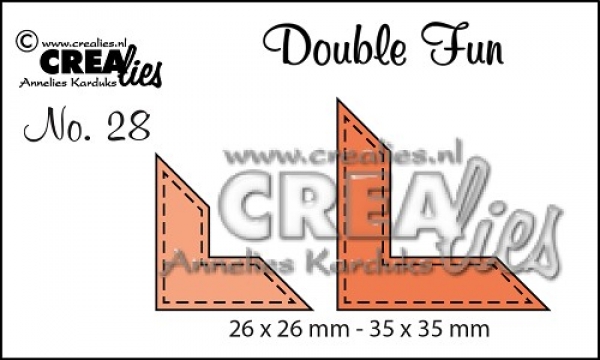 Double Fun #28 Corners With Stitchline, Stanze- Crealies