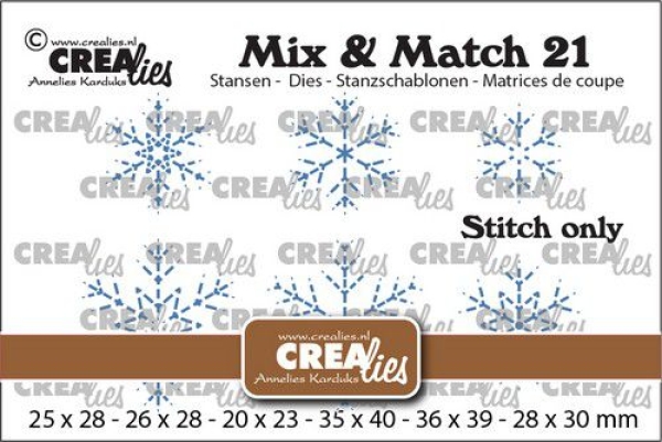 Mix&Match #22 Snowflakes (Stich only), Stanze - Crealies