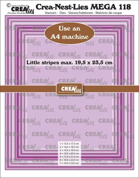 Crea-Nest-Lies MEGA #118 Rectangles With Little Stripes, Stanze - Crealies