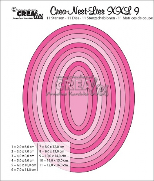 Crea-Nest-Lies XXL #9 Ovals Smooth, Stanze - Crealies