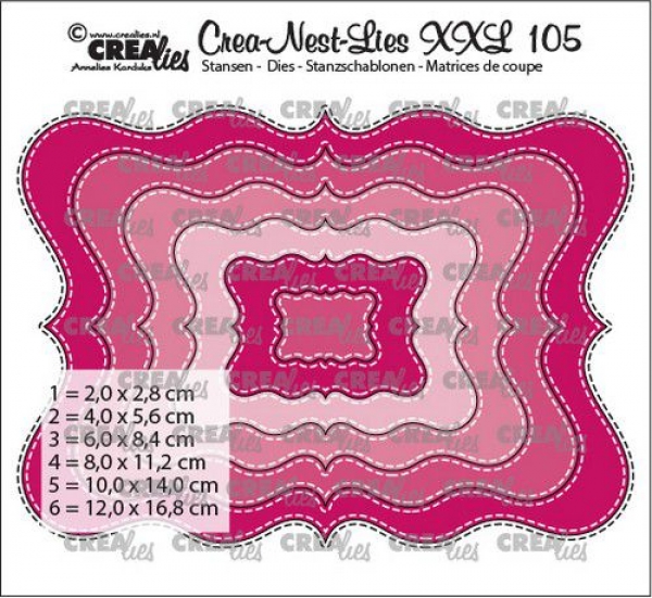 Crea-Nest-Lies XXL #105 Double Stitch Frames, Stanze - Crealies