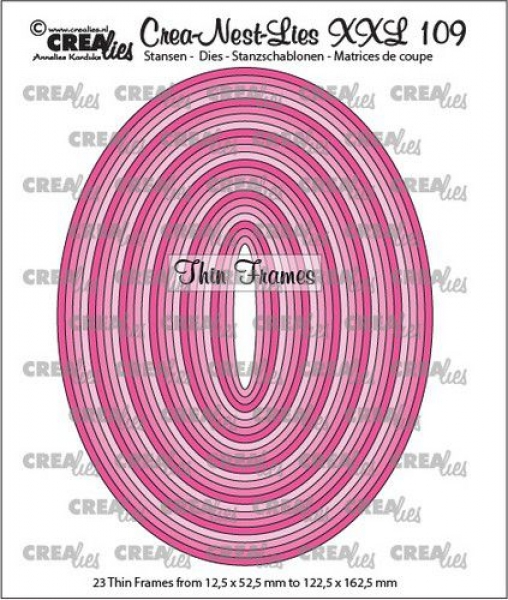 Crea-Nest-Lies XXL #109 Thin Frames Oval, Stanze - Crealies