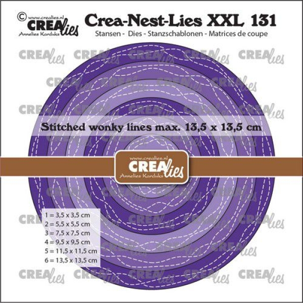 Crea-Nest-Lies XXL #131 Circles with Wonky Lines, Stanze - Crealies