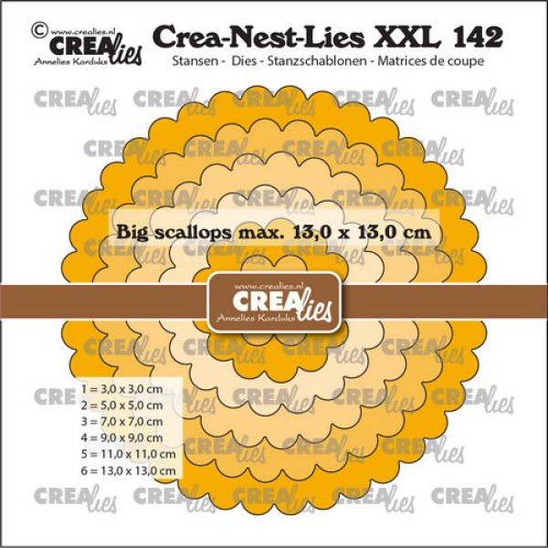 Crea-Nest-Lies XXL #142 Big Scalloped Circles, Stanze - Crealies