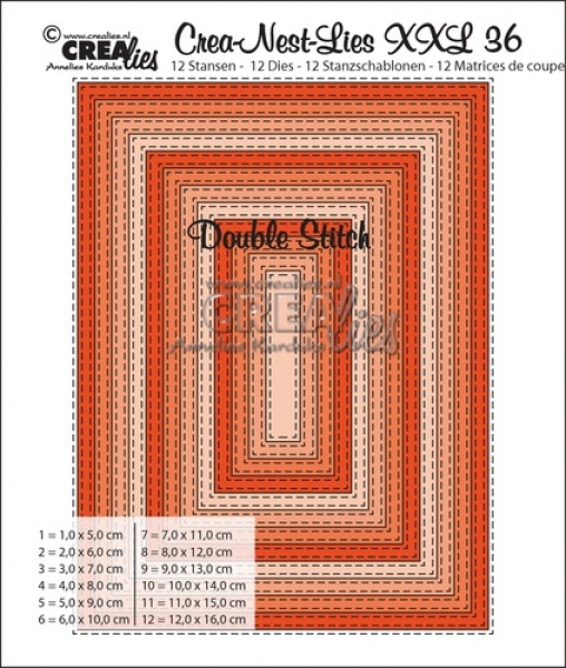 Crea-Nest-Lies XXL #36 Double Stitch Rectangle, Stanze - Crealies