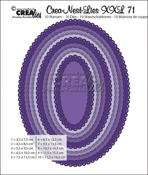 Crea-Nest-Lies XXL #71 Ovals with open Scallop, Stanze - Crealies