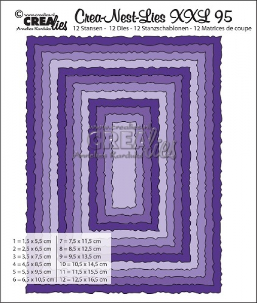 Crea-Nest-Lies XXL #95 Rechtecke mit Büttenrand, Stanze - Crealies