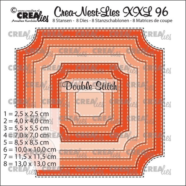 Crea-Nest-Lies XXL #96 Ticket Square with Stitch, Stanze - Crealies