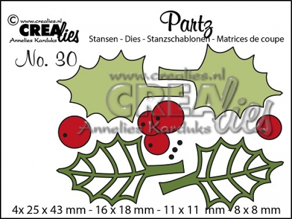 Partz #30 Holly Leaves and Berries, Stanze - Crealies