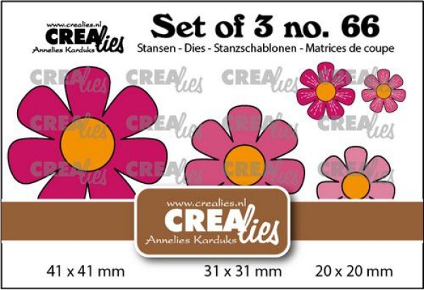 Set of 3 #66 Flowers, Stanze - Crealies