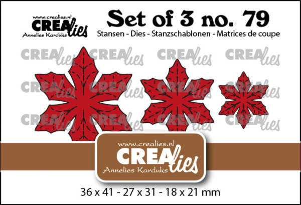 Set of 3 #79 Poinsettia, Stanze - Crealies