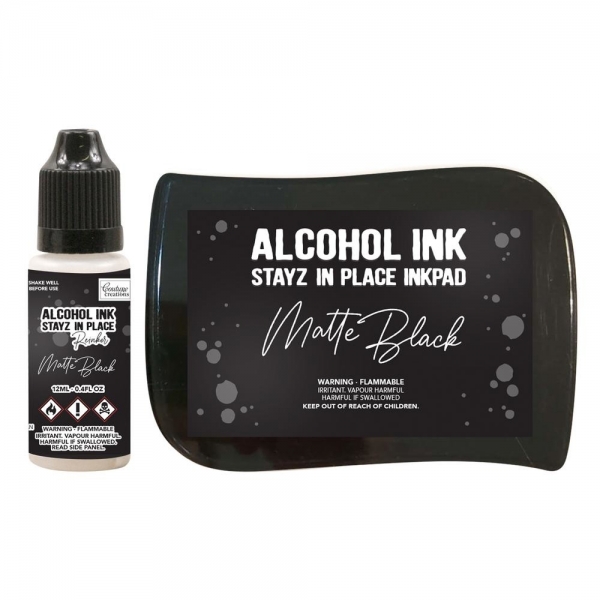 Stayz In Place Alcohol Ink Matte Jet Black - Couture Creations