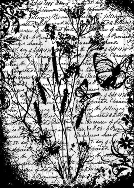 Flutter Components Collage, Clingstamp - Stampers Anonymous (Tim Holtz)