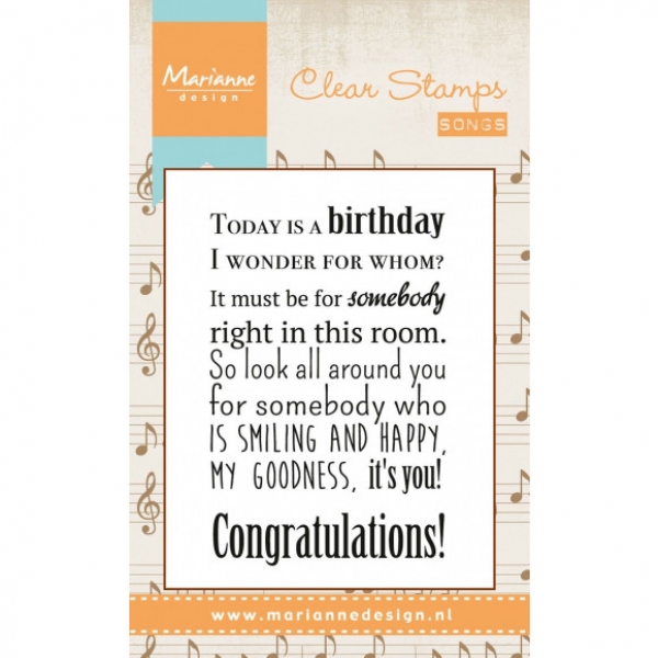 Song: Today is a Birthday, Clearstamp - Marianne Design