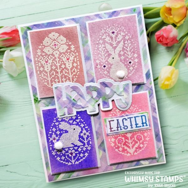Cross Stich Spring, Clearstamps - Whimsy Stamps