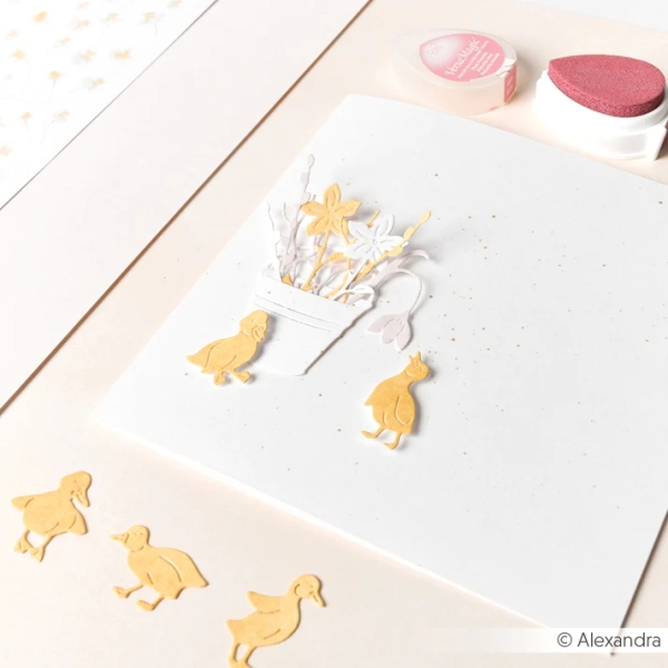 Eimer mit Blumen, Stanze - Alexandra Renke