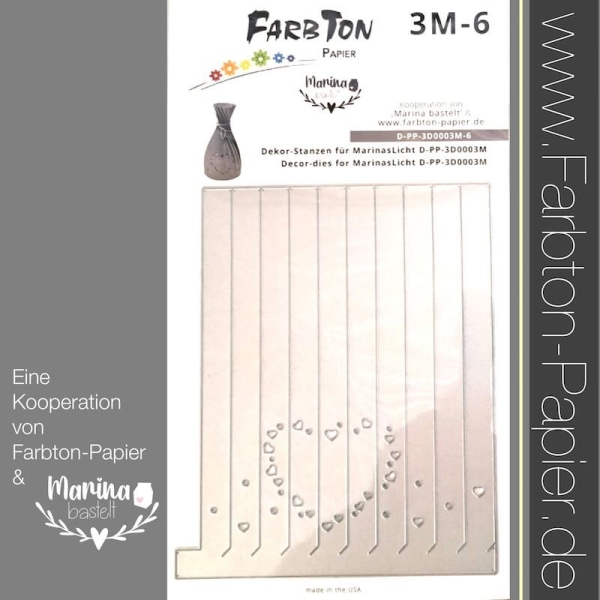 Marinas Licht mit Herz 15 cm, Stanze - Farbton Papier
