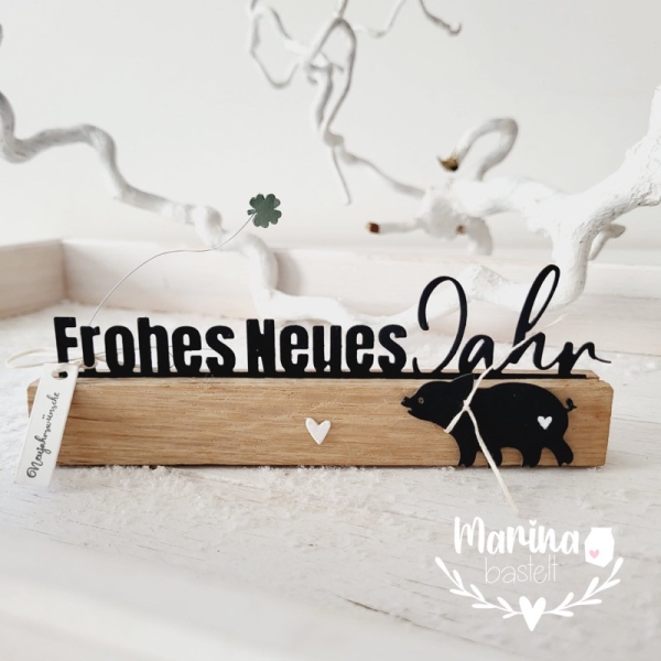 Frohes neues Jahr, Stanze - Farbton Papier