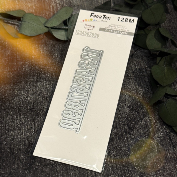 Mittelgroße-Zahlen auf Papierleiste, Stanze - Farbton Papier
