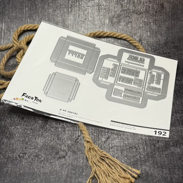 Kleine quadratische Box für Schriftstanzen, Stanze - Farbton Papier