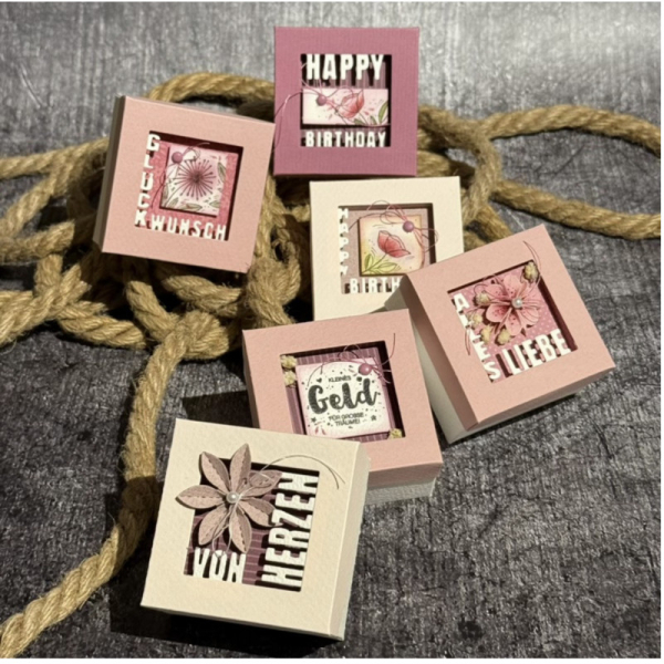 Zusatzschriften Mini Set: Happy Birthday, Stanze - Farbton Papier