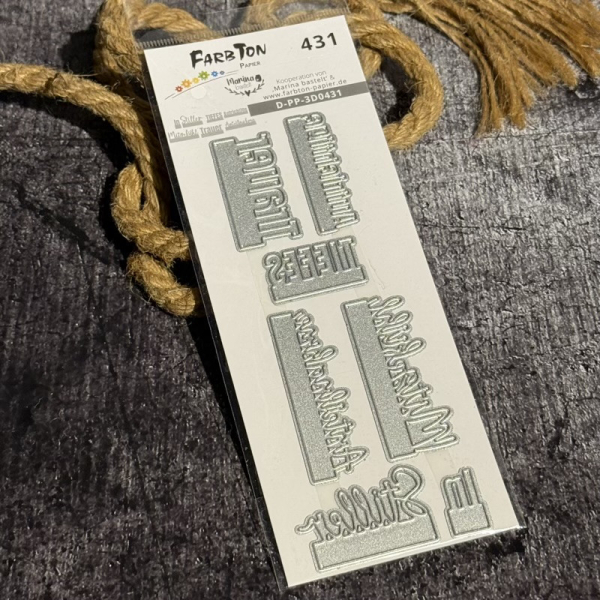 Schriftstanzen Zusatzset Trauer #1, Stanze - Farbton Papier