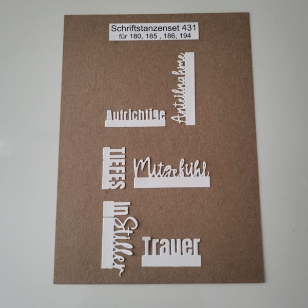 Schriftstanzen Zusatzset Trauer #1, Stanze - Farbton Papier