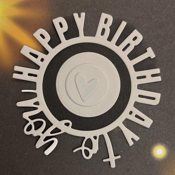 Happy Birthday Kreis, Stanze - Farbton Papier