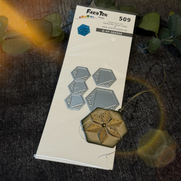 Hexagon Sterne, Stanze  - Farbton Papier