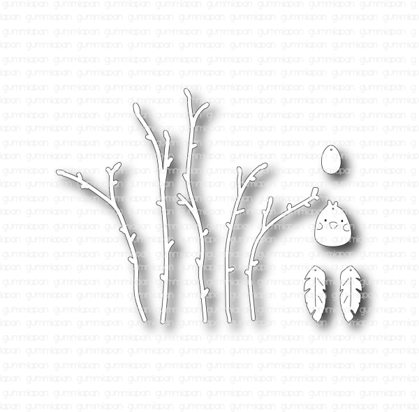 Osterzweige, Stanze - Gummiapan