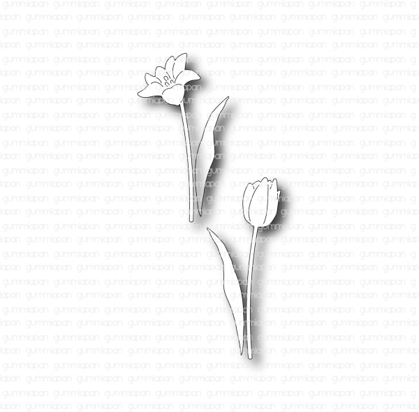 Kleine Tulpen, Stanze - Gummiapan