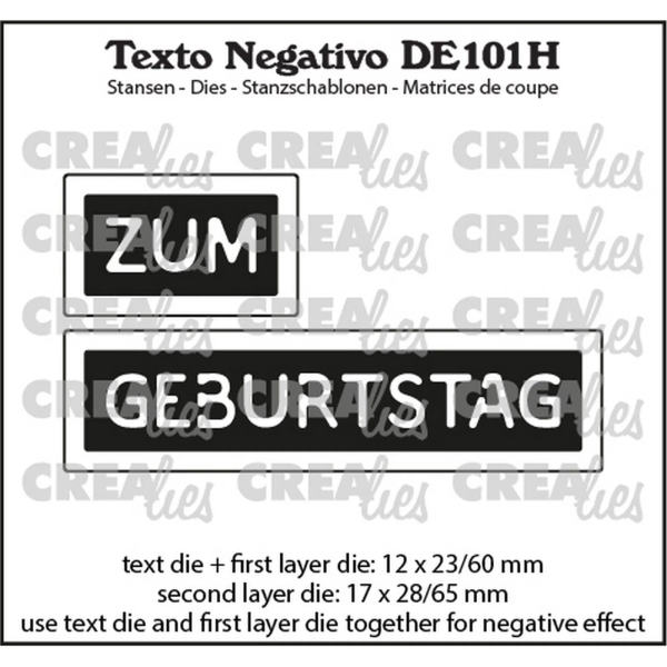 Zum Geburtstag (Negativ), Stanze - Crealies