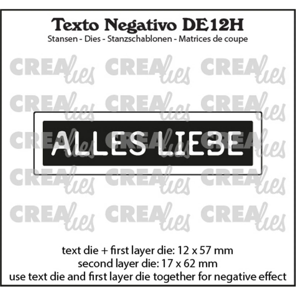 Alles Liebe Horizontal (Negativ), Stanze - Crealies